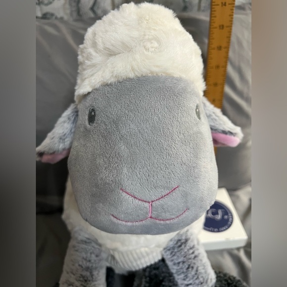 Animal Adventure Cream & Grey Faced Sheep with Gingham Hooves Plush - Picture 3 of 10